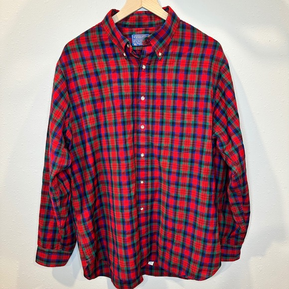 Vintage Sir Pendleton Shirt Men XL Red MacDuff Tartan Plaid Wool Button Down - Picture 3 of 16